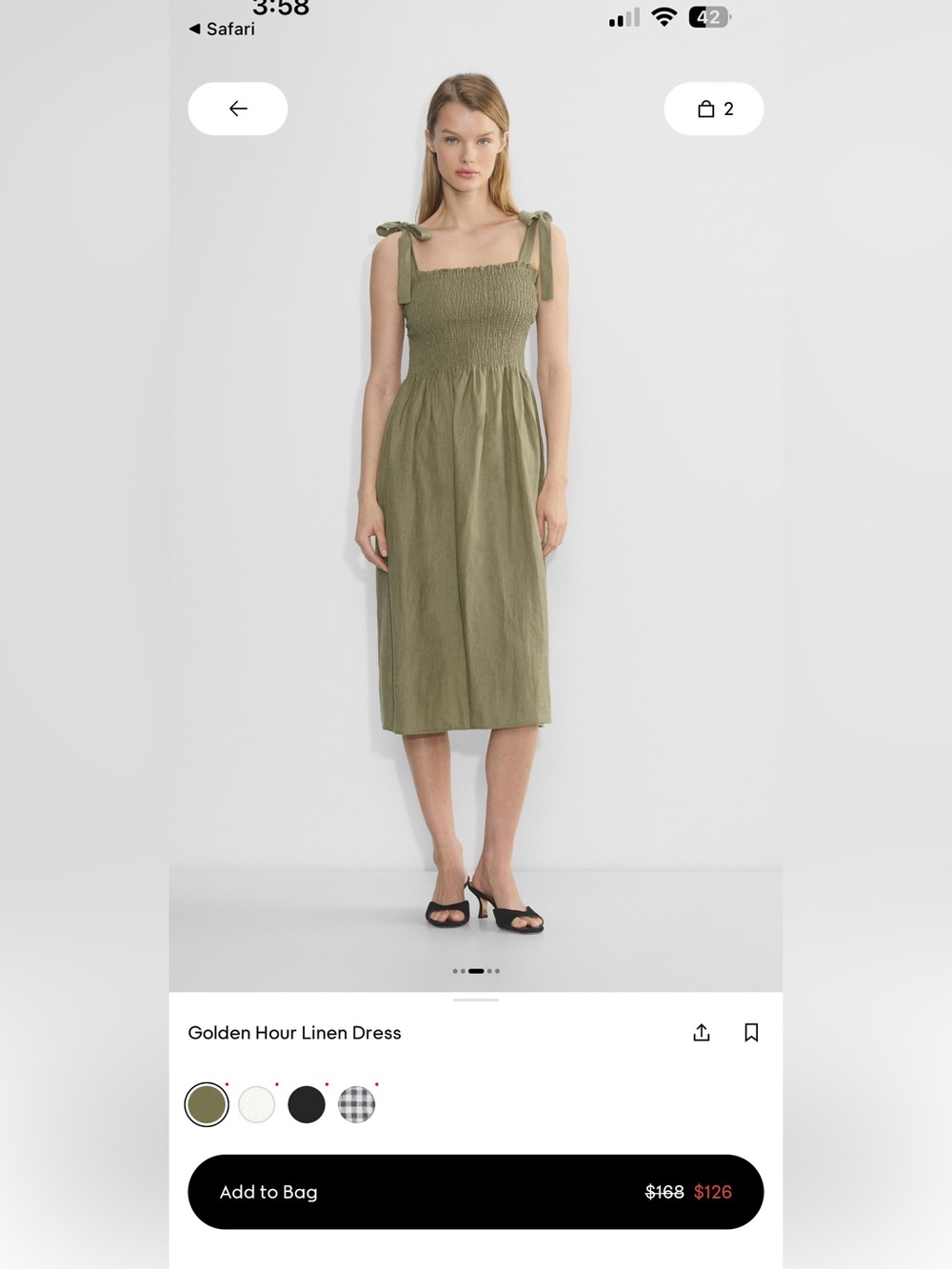 Aritzia Wilfred Golden Hour Linen Dress size L